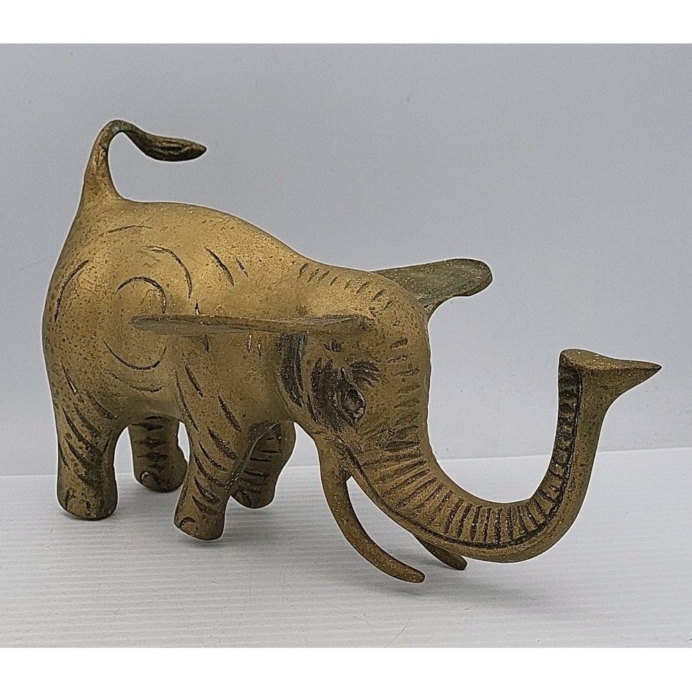 Vintage Brass Elephant Statue Figurine